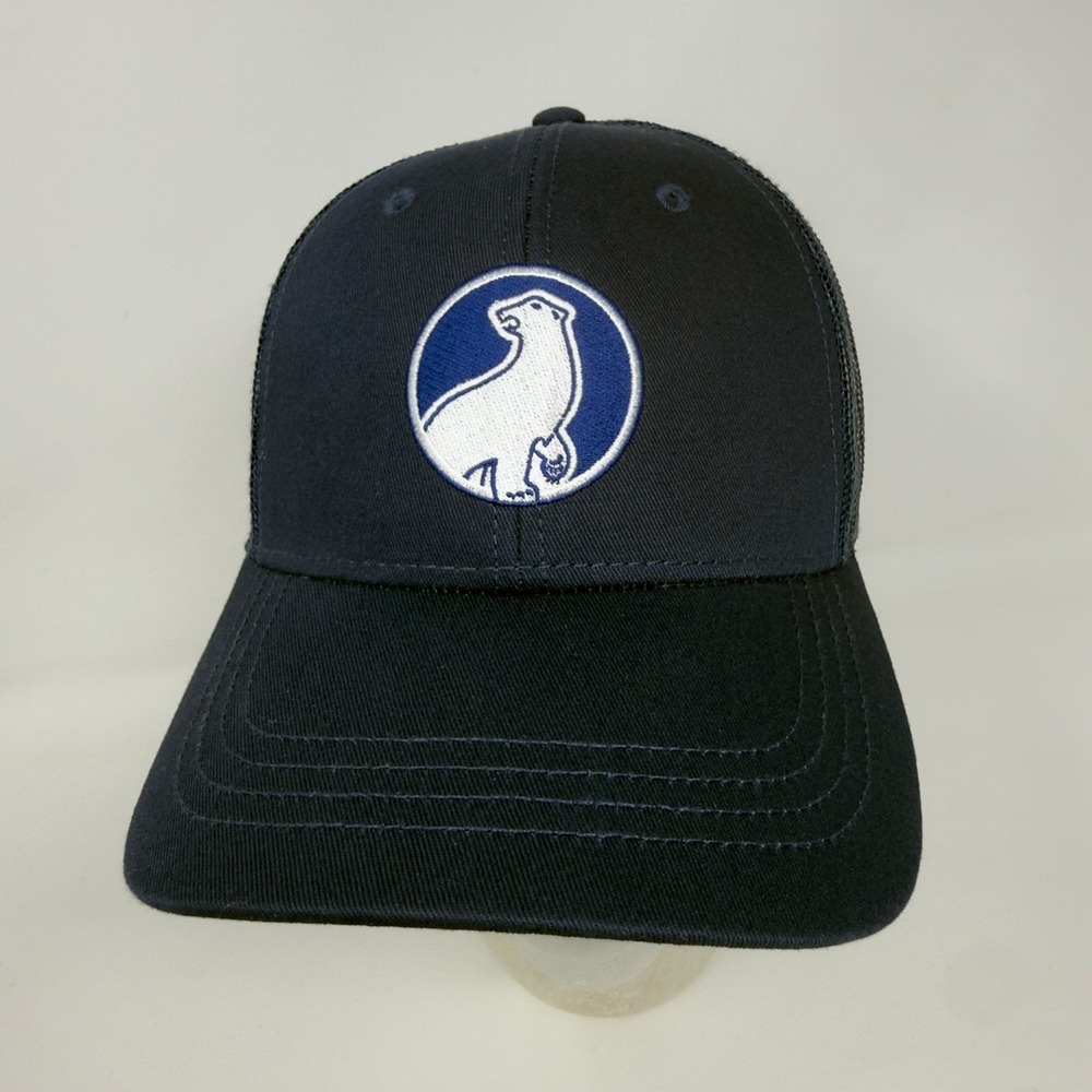 Polar Beverages Store Logo Navy Blue Mesh Trucker Hat Snapback Adjustable Cap